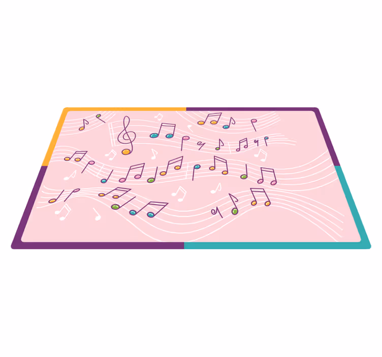 Melodisk noteflow vinyl tæppe til teenagere - TenStickers