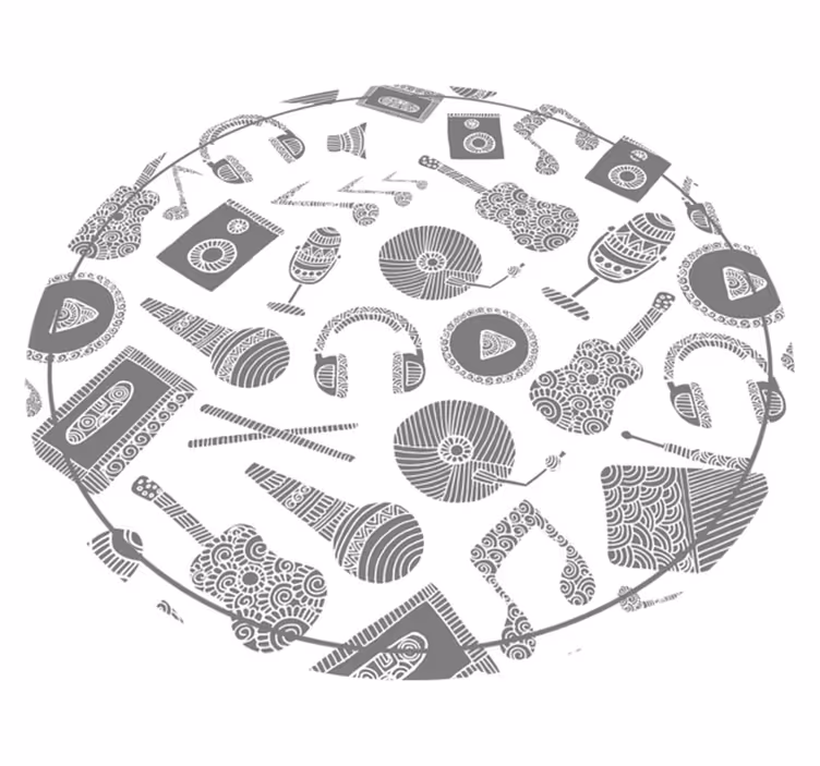 Mønstre for musikinstrumenter vinyl tæppe - TenStickers
