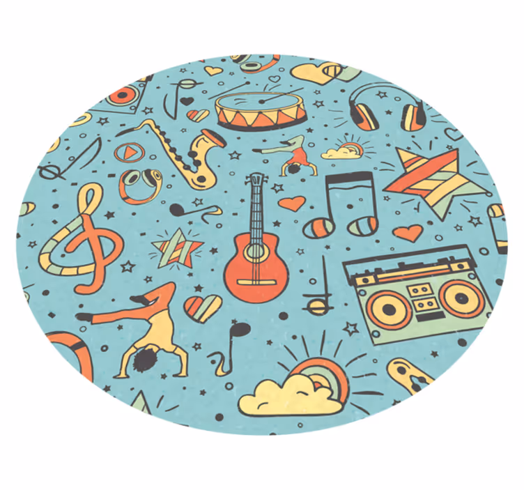 Musik noder tema vinyl tæppe - TenStickers