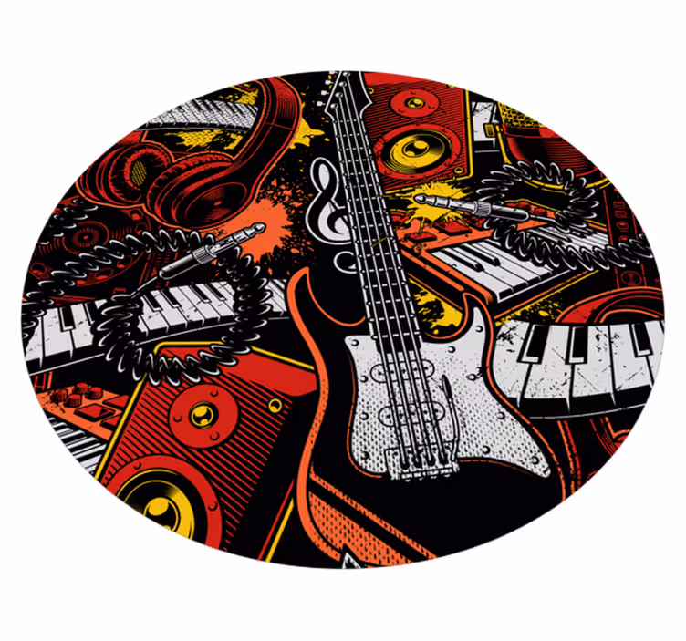 Vinyl tæppe musikalske instrumenter kaos - TenStickers