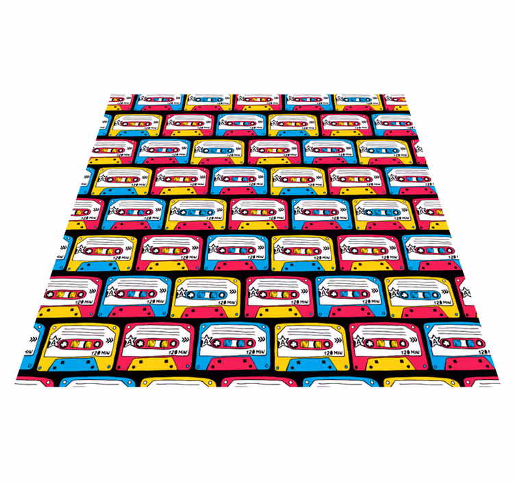 Tekstur vinyl tæppe retro audio kassetter - TenStickers