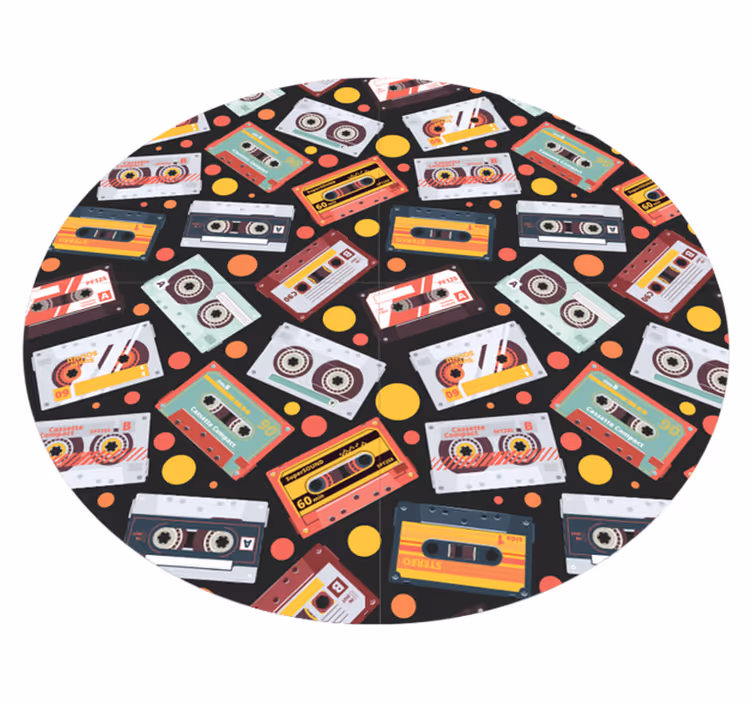 Vintage vinyl tæppe med kassette mønster - TenStickers