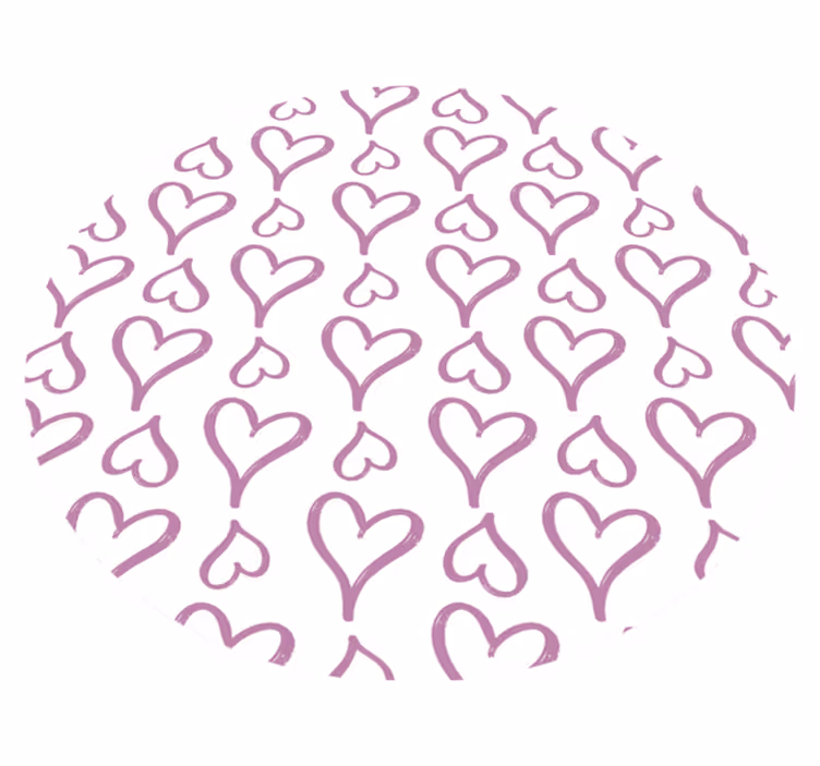 Tekstur vinyl tæppe med pink hjerte mønster - TenStickers