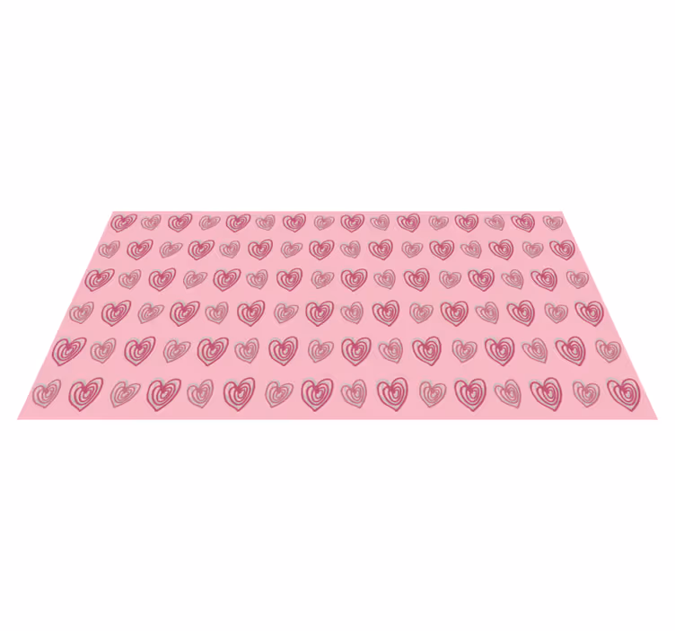 Vinyl tæppe med pink mønster og hjerte doodles - TenStickers