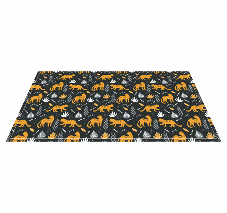 Leopardmønster blade vinyltæpper med dyr - TenStickers