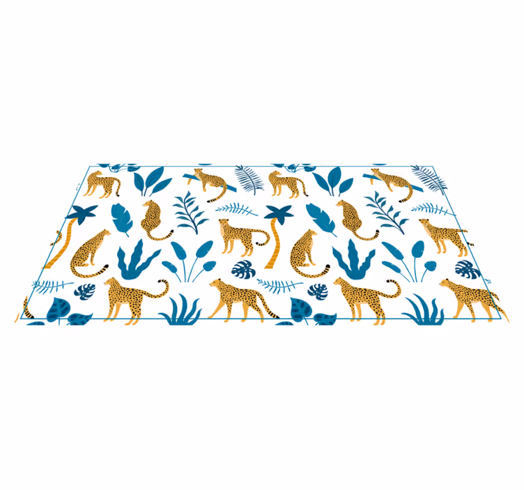 Tropisk leopardmønster vinyltæpper til babyværelse - TenStickers
