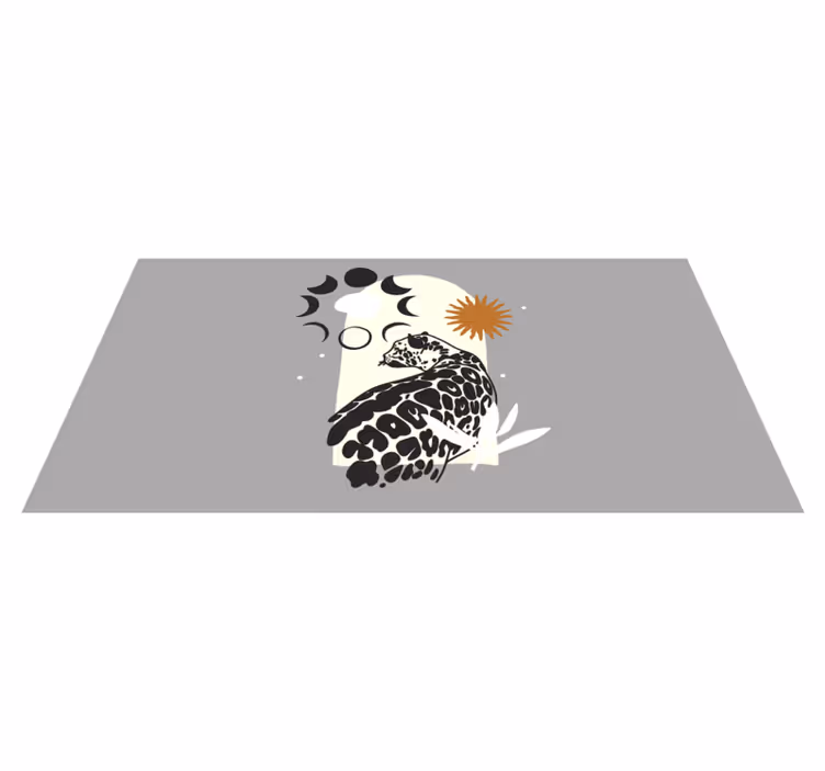 Sort leopard under måne mønster dyr tæppe - TenStickers