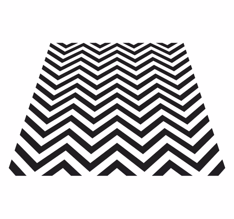 Klassisk sort hvid zig zag firkantet vinyltæppe - TenStickers