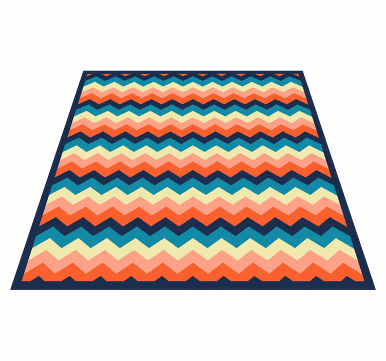 Stribede vinyl tæppe med farverigt chevron mønster - TenStickers