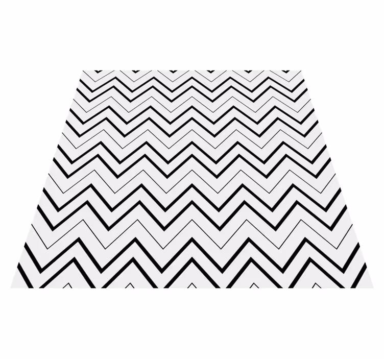 Sort hvid zigzag mønster firkantet vinyltæppe - TenStickers