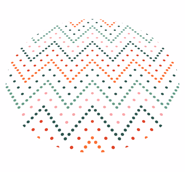 Minimalistiske vinyl tæppe med farverige chevron prikker - TenStickers