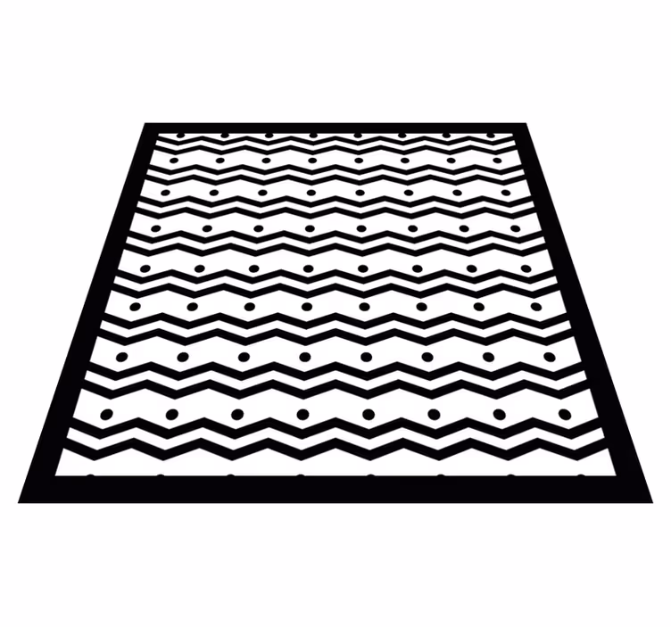 Stribede vinyl tæppe zigzag koncept - TenStickers
