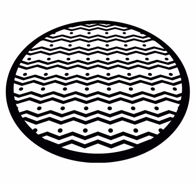 Bølget prikmønster geometriske vinyl tæppe - TenStickers