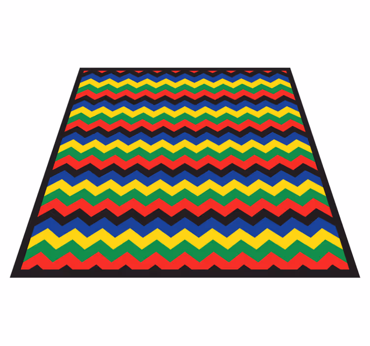 Livligt zigzag-element geometriske vinyl tæppe - TenStickers