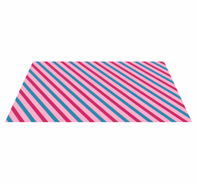 Stribede vinyl tæppe blå og rosa diagonaler - TenStickers