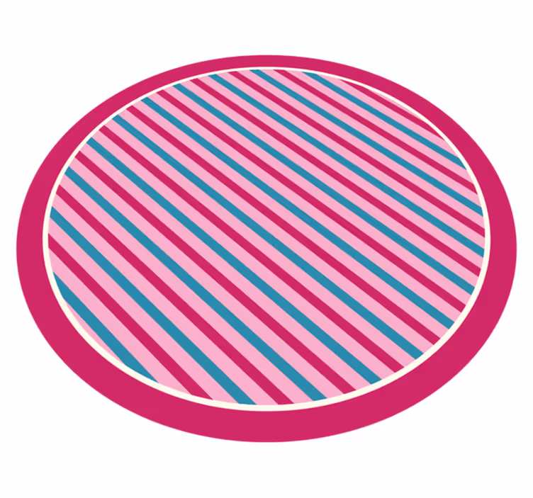 Stribede vinyl tæppe i pink og blå lodret - TenStickers