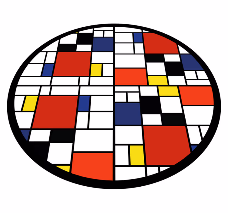 Moderne vinyl tæppe med farveblok layout - TenStickers