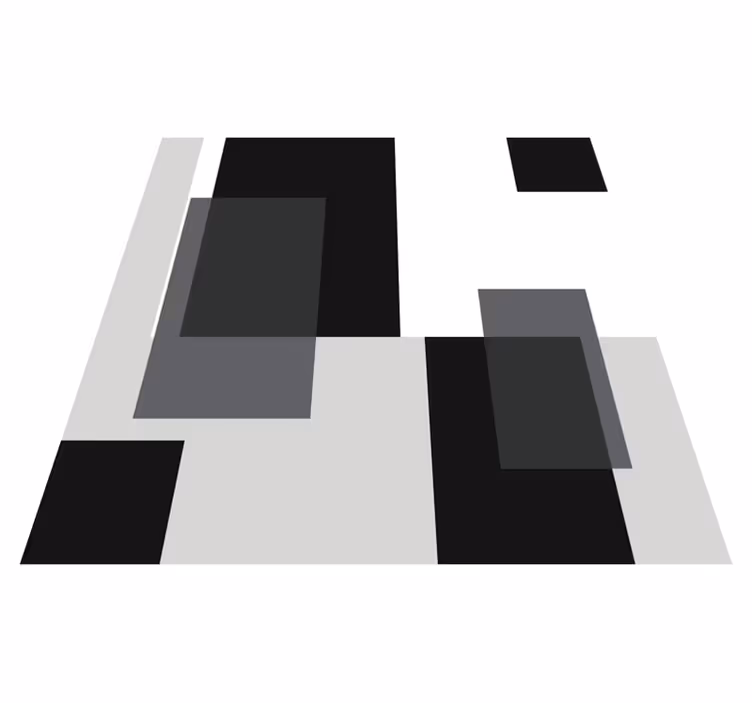 Moderne vinyl tæppe abstrakt kvadratisk layout - TenStickers