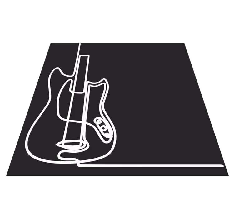 Guitarkonturkunst vinyl tæppe til teenagere - TenStickers
