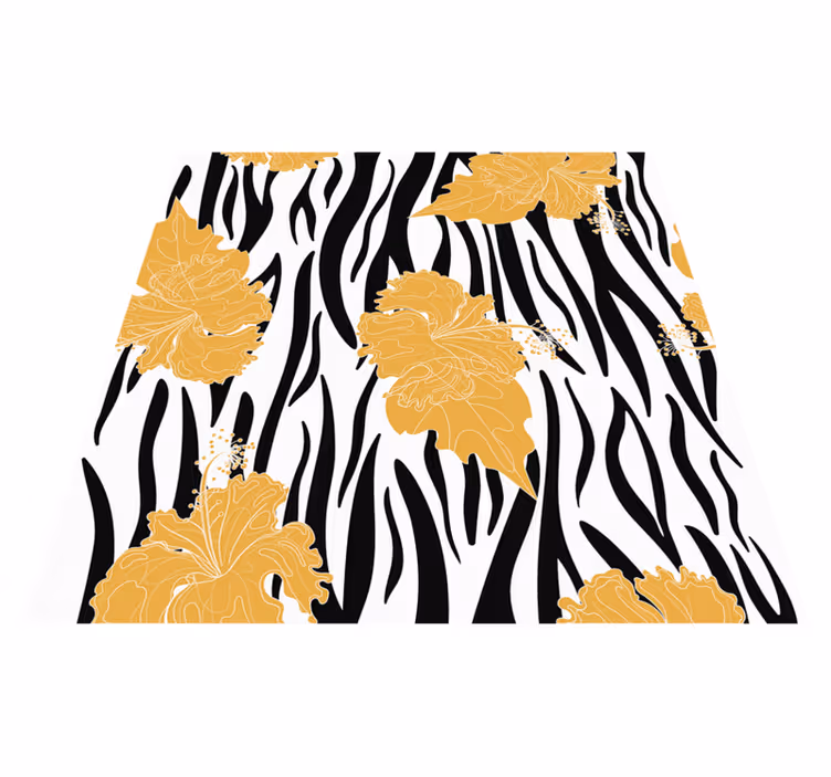 Vinyltæppe med dyreprint zebra jungle mønster - TenStickers