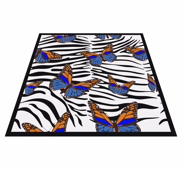 Sommerfugl zebra mønster vinyltæppe med dyreprint - TenStickers