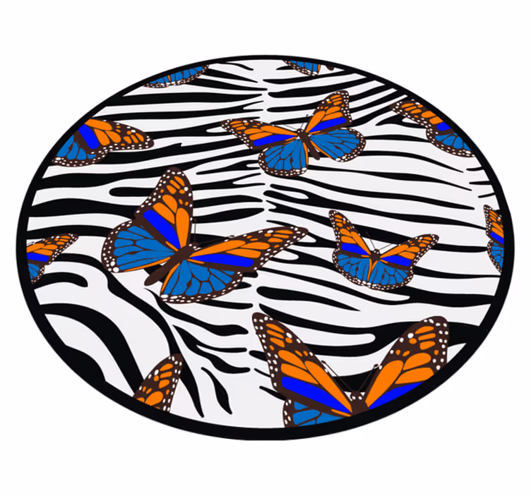 Sommerfuglezebrastriber vinyltæppe med dyreprint - TenStickers