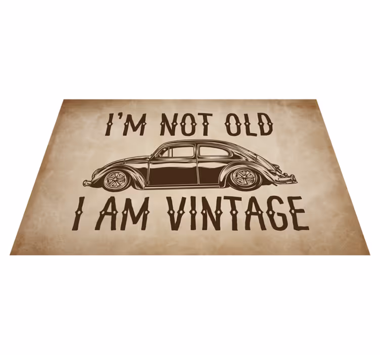 Jeg er ikke gammel vintage vinyl tæppe - TenStickers