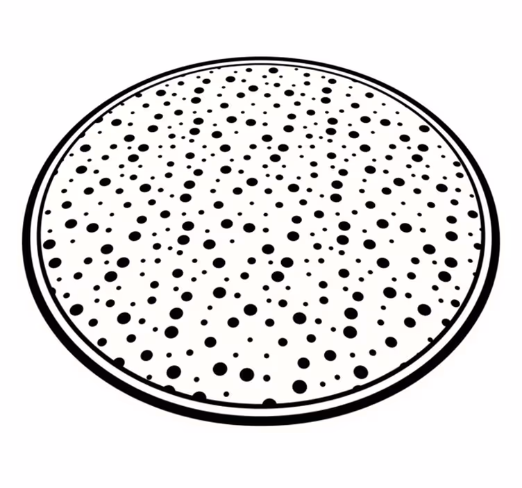 Sorte polkaprikker minimalistiske vinyl tæppe - TenStickers