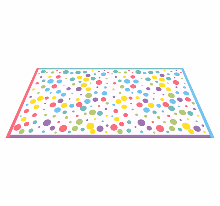 Farverigt polka dot mønster moderne tæppe - TenStickers