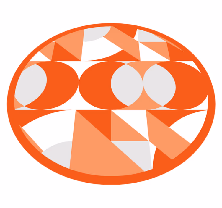 Orange retro mønstre geometriske vinyl tæppe - TenStickers