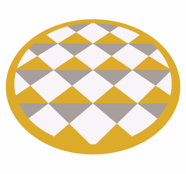 Diamantmønster cirkel geometriske vinyl tæppe - TenStickers