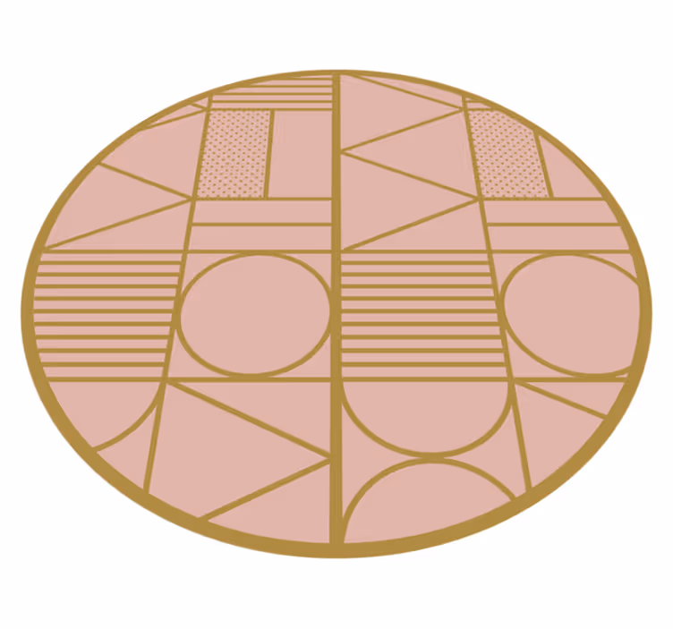 Lyserødt motiv geometriske vinyl tæppe - TenStickers