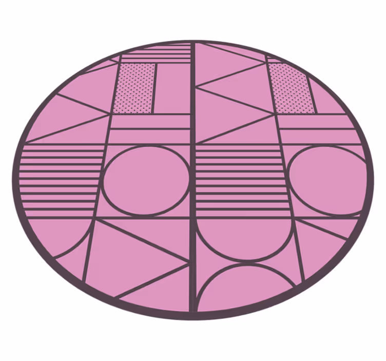 Lyserøde former geometriske vinyl tæppe - TenStickers