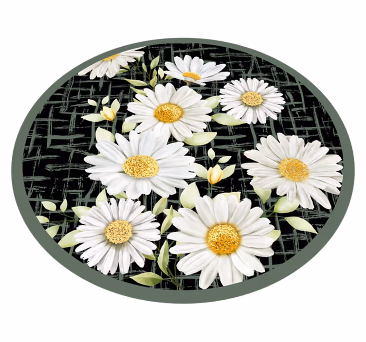 Hvid marguerittarrangement Blomster og planter vinyltæppe - TenStickers