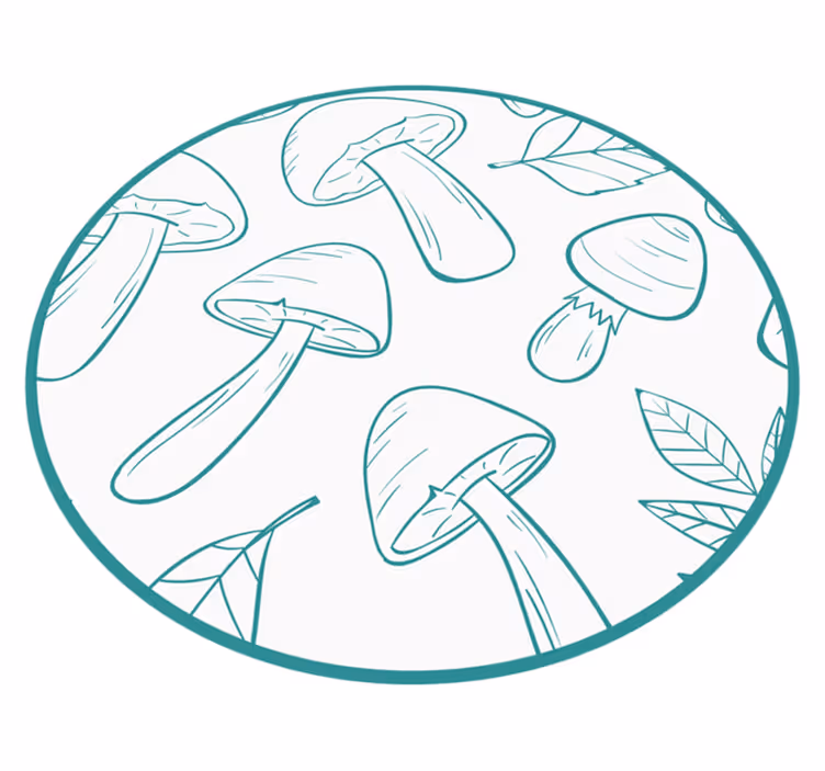 Motiv af svampeblade natur vinyl tæppe - TenStickers