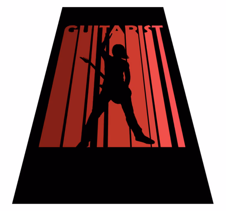 Guitarist silhuet tekstur vinyl tæppe - TenStickers