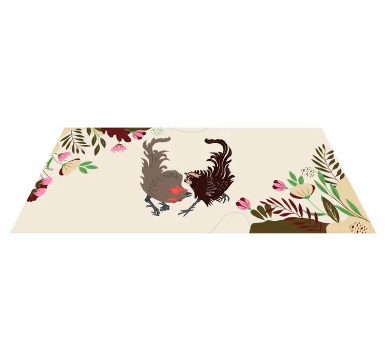 Duer blomstermotiv vinyltæpper med dyr - TenStickers