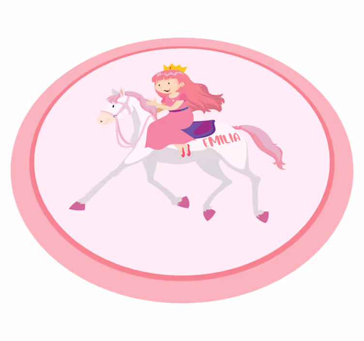 Tilpasset prinsesse på enhjørning vinyl tæppe - TenStickers