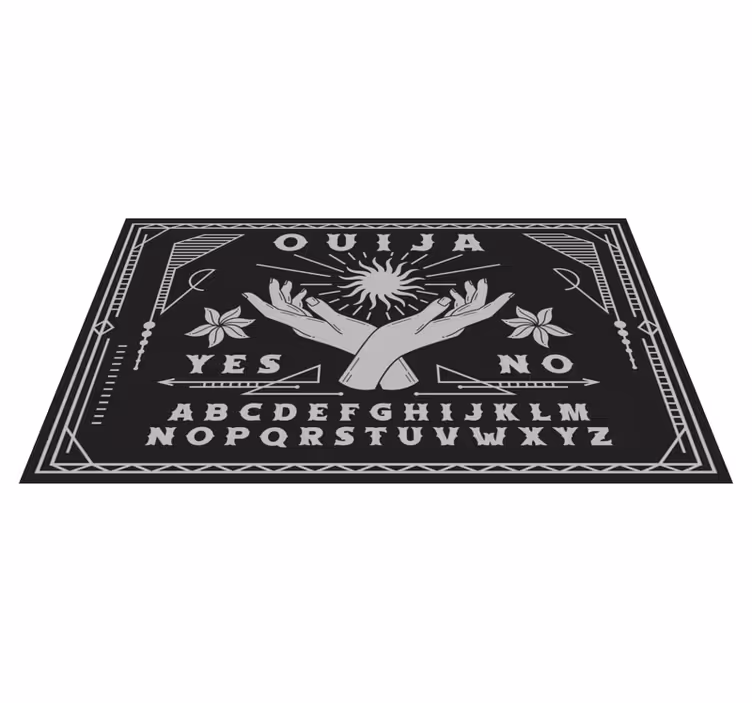 Sort og hvidt ouija board vintage tæppe - TenStickers