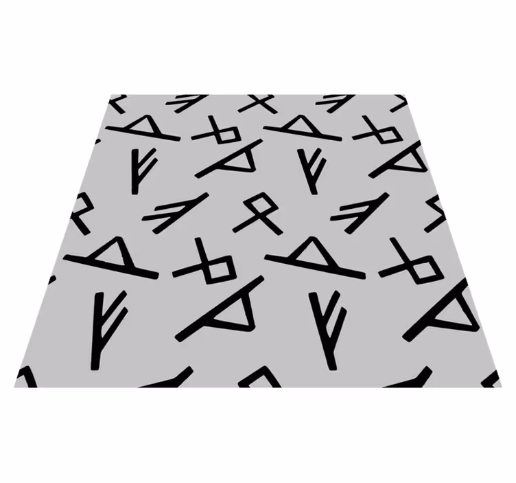 Stilfulde sorte former geometriske vinyl tæppe - TenStickers