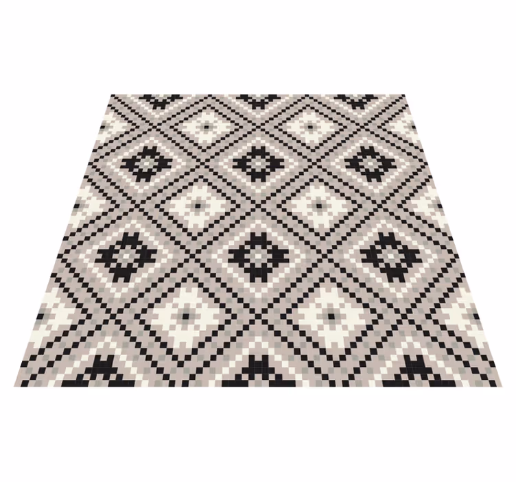 Elegant monokromt mønster mosaik vinyl tæppe - TenStickers