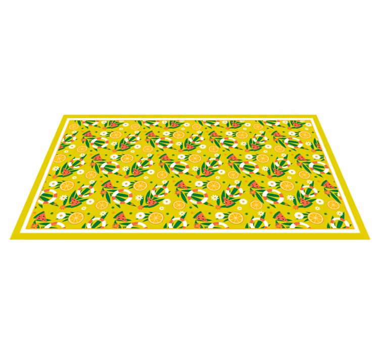 Lyse citrusmønstre mosaik vinyl tæppe - TenStickers