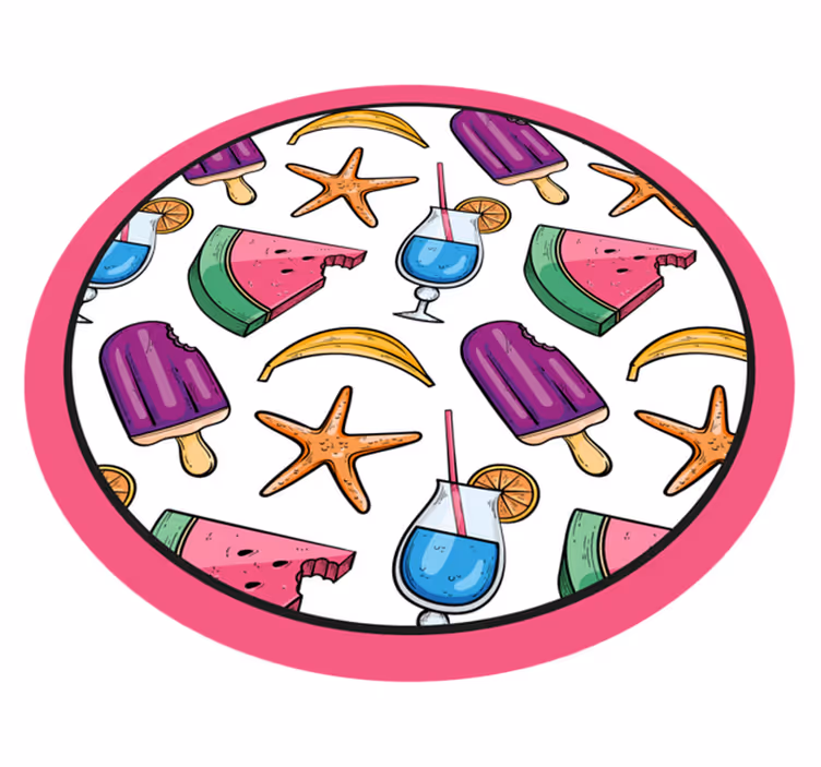 Farverige sommergodter vinyl tæppe - TenStickers