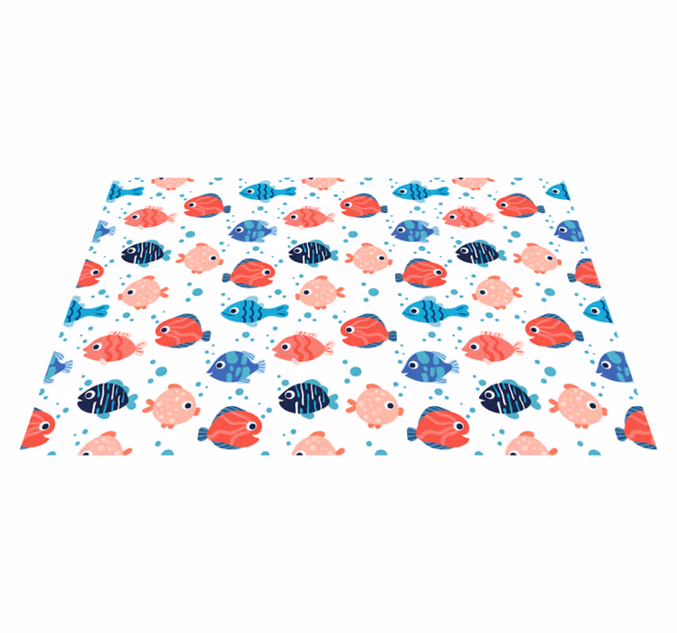 Levende fiskemotiver vinyl tæppe - TenStickers