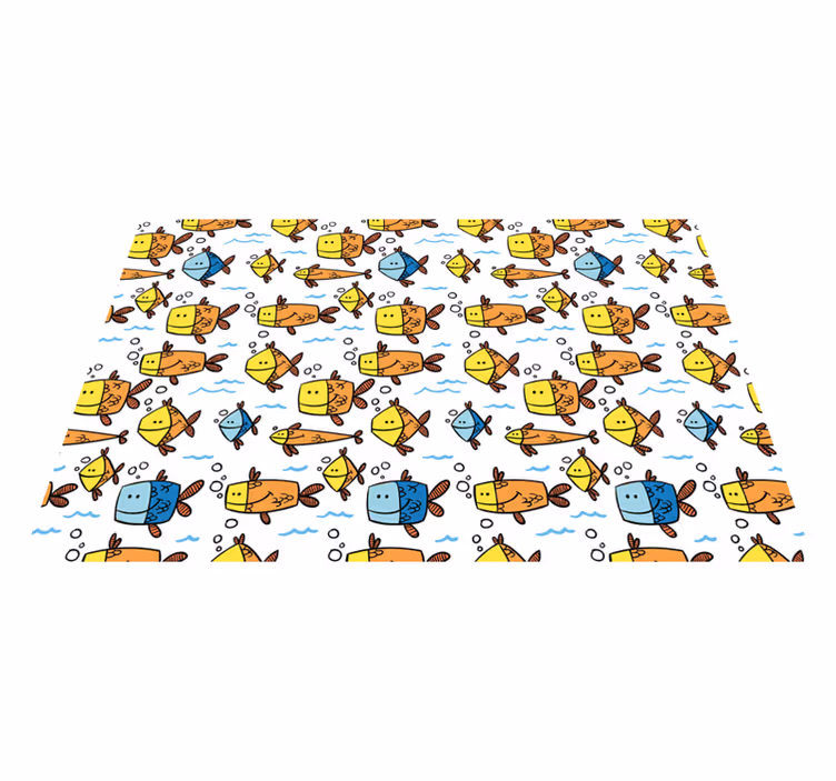 Multicolor fishes kids style kids vinyl tæppe - TenStickers