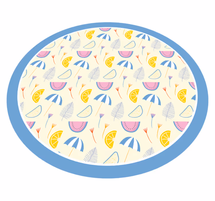 Farverige sommerelementer Blomster og planter vinyltæppe - TenStickers