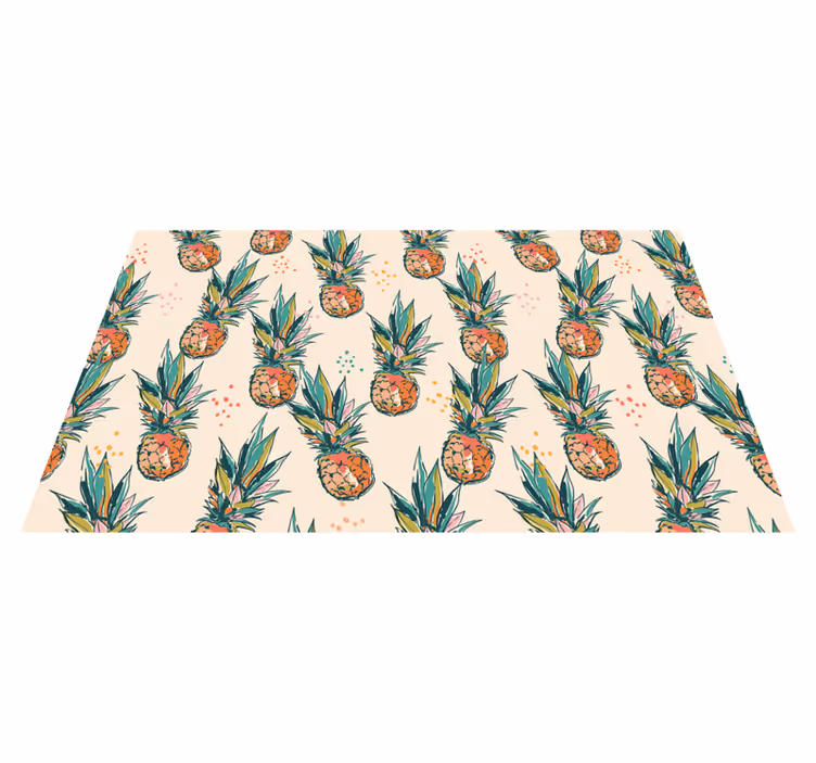 Tropisk ananasmønster Blomster og planter vinyltæppe - TenStickers