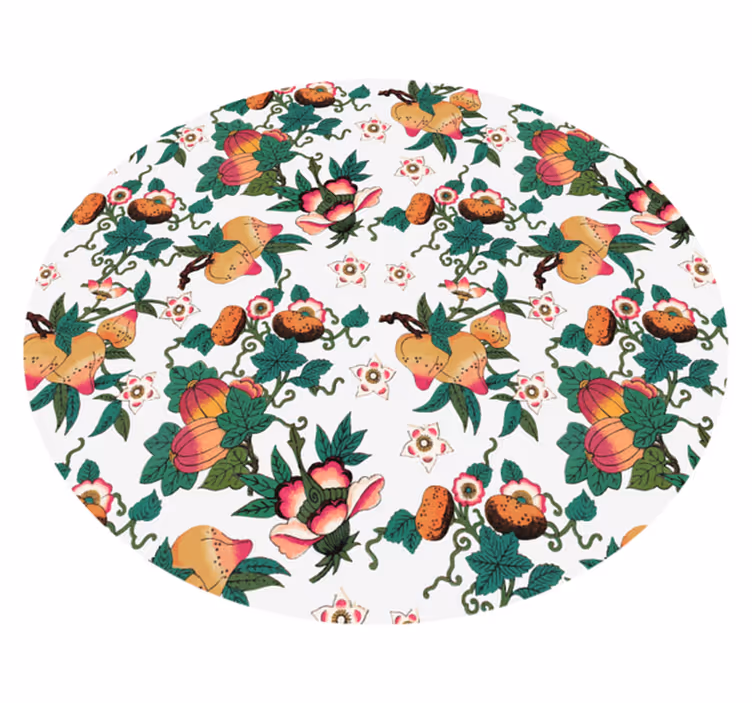 Botanisk blomsterdesign Blomster og planter vinyltæppe - TenStickers