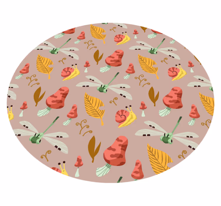Beige skovelementer natur vinyl tæppe - TenStickers