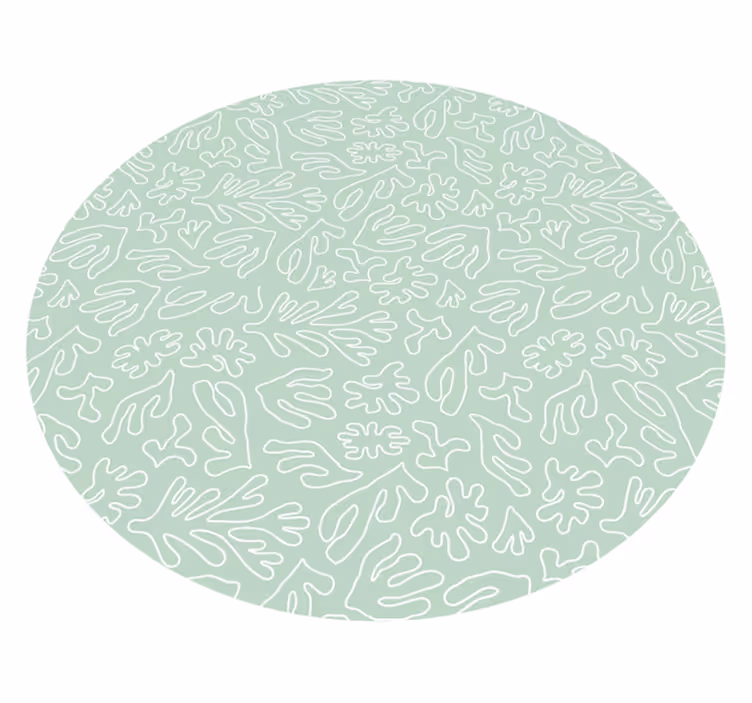 Natur vinyl tæppe med bladrige mønstre - TenStickers